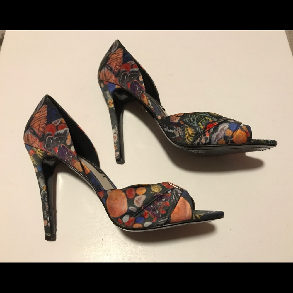 Alice + Olivia colorful butterfly heels
